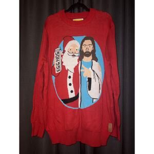 Ugly Christmas Sweater Xmas Size XXL Jesus Tipsy Elves
